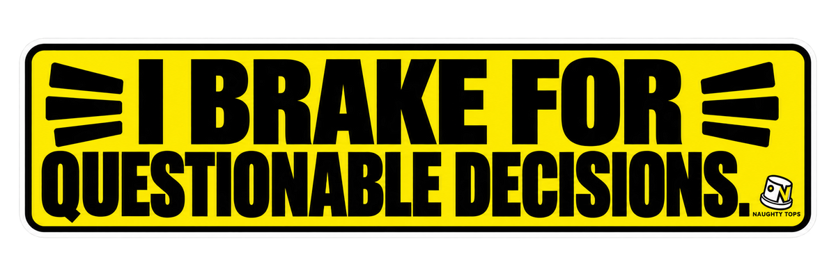 I Brake for Questionable Decisions — Bumper Sticker